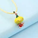 Fruit Pendant Hand Painted Enamel Collarbone Chain Necklace