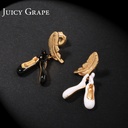 Four Leaf Flowers Enamel Earrings Jewelry Stud Earrings