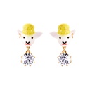 Goat Gem Enamel Earrings Jewelry Stud Clip Earrings