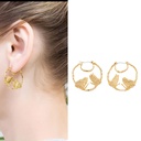 Golden Butterfly Circle Enamel Earrings Jewelry Earrings