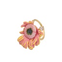 Hand Enamel Glaze Chrysanthemum Plated Really Gold Ring