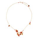 Hand Enamel Maple Leaves Crystal Set Necklace Alloy Gold Really Plated Women Jewelry