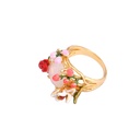 Green Crocodile Pink Flower Enamel Earrings Jewelry Stud Earrings