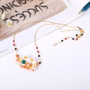 Hand Painted Enamel Glaze Extraterrestrial Marine Organism Shell Pearl Coral Short Necklace