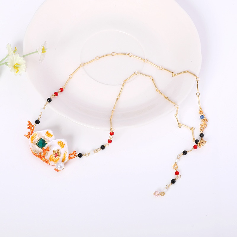 Hand Painted Enamel Flower Set Diamond Ring