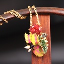 Hand Painted Enamel Glaze Gilded Pendant Necklace