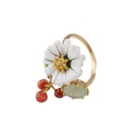 Hand Painted Enamel Glaze Ballet girl Ring Adjustable Size