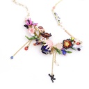 Hand Painted Enamel Glaze Bell Orchid Sapphire Necklace