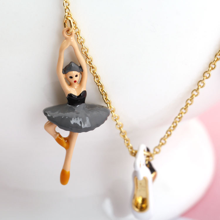 Ballet Girl Shoes Further Gold Plated Jewelry Enamel Bracelet