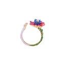 Hand Painted Enamel Glaze Flower Ring Cute Design