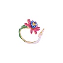 Hand Painted Enamel Glaze Colares Femininos Black Peal Kolye Pink Flower Necklace