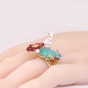 Hand Painted Enamel Glaze Crab Pendant Necklace