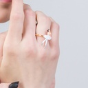 Ballerina with White Tutu Enamel Adjustable Ring