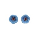 Blue Yellow Flower Enamel Earrings Jewelry Stud Earrings