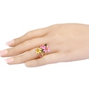 Lily Flower Enamel Adjustable Ring