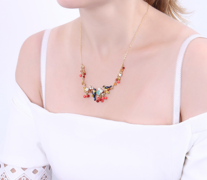 Hand Painted Enamel Glaze Eiffel tower Pendant Necklace