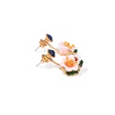 Flower And Crystal Enamel Stud Earrings