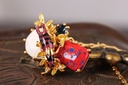 Hand Painted Enamel Glaze Extraterrestrial Marine Organism Shell Pearl Coral Short Necklace