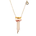 Hand Painted Enamel Glaze Horse Natural Pearl Necklace