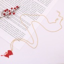 Hand Painted Enamel Glaze Hummingbird Faceted Gem Cherry Pendant Necklace
