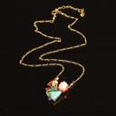 Hand Painted Enamel Glaze Flower Tassel Pendant Short Necklace