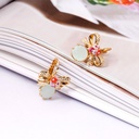 Black Fruit Red Rhinestone Enamel Earrings Jewelry Stud Earrings
