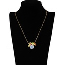 Hand Painted Enamel Glaze Little Red Cat Cute Individual Long Necklace