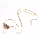 Hand Painted Enamel Glaze Little Red Cat Cute Individual Long Necklace