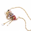 Hand Painted Enamel Glaze Little Red Cat Cute Individual Long Necklace