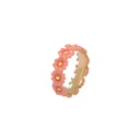 Hand Painted Enamel Glaze Red Flower Pearl Ring