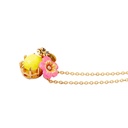 Hand Painted Enamel Glaze Small Yellow Petals Flower Necklace