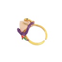 Hand Painted Enamel Glaze Small Bird Simple Delicate Ring