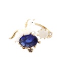 Hand Painted Enamel Glaze Small White Rabbit Crystal Three-Pieces Ring Set