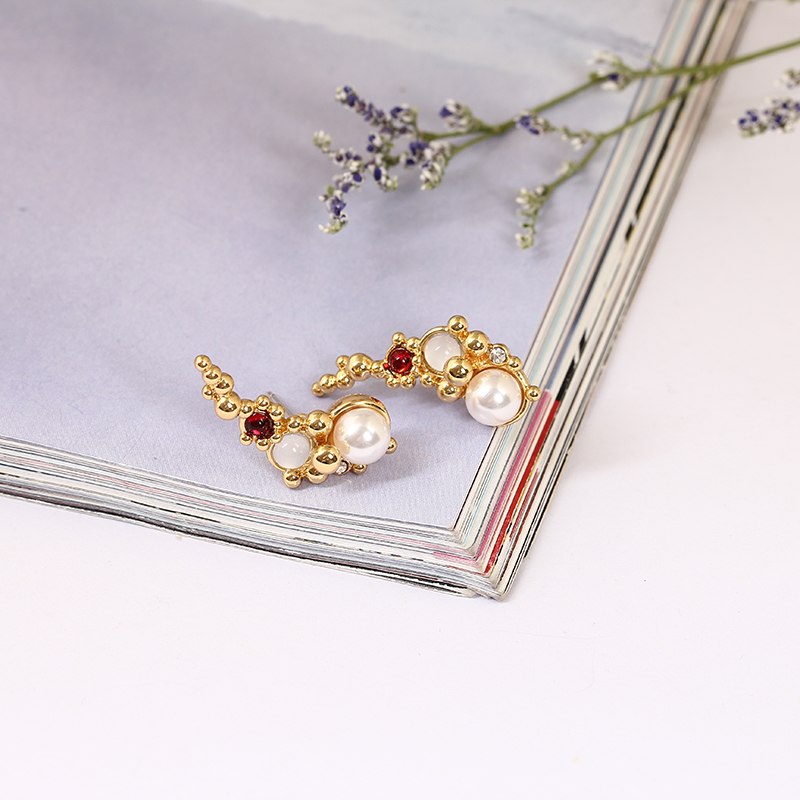 Bubble Pearl Enamel Earrings Jewelry Stud Earrings
