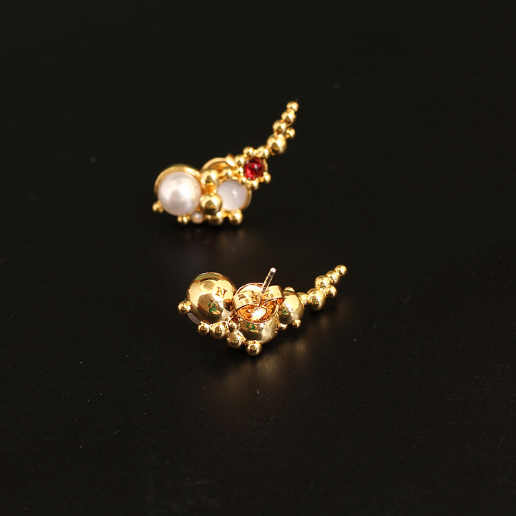Bubble Pearl Enamel Earrings Jewelry Stud Earrings