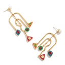Hand Painted Enamel Glazed Cute Rabbit Flower Mushroom Inlaid Gem Pearl Earrings