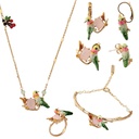 Hand Painted Enamel Glazed Daisy Little Bee Natural Pearl Hook Earrings Gold Plated Copper