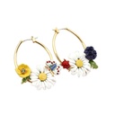 Blossom Blue Bird Enamel Earrings Jewelry Stud Earrings