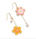 Hand Painted Enamel Glazed Free Style Earrings 925 Silver Needle