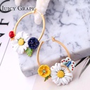 Blossom Blue Bird Enamel Earrings Jewelry Stud Earrings