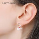 Hand Painted Enamel Glazed Heart Tassel Earrings Gold Plated Copper