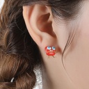 Hand Painted Enamel Glazed Jellyfish Chain Tassel Open Cuff Adjustable Ring Gold Plated