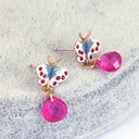Butterfly Red Water-drop Enamel Earrings Jewelry Stud Earrings