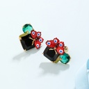 Blue Tilt Daisy Water-drop Pendent Enamel Earrings Jewelry Stud Earrings