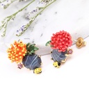 Blue Tilt Long Tassel Enamel Earrings Jewelry Stud Spiral Clip Earrings