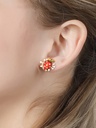 Lotus Ladybug Pendant Necklace For Women Enamel Choker