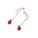 Lovely Bulldog Gem Enamel Earrings Jewelry Hook Earrings