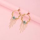 Hand-painted Flower Enamel Earrings Female Fashion long Tassel Pendant Earring