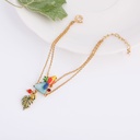 Branch Flower Green Leaf Enamel Earrings Jewelry Stud Earrings