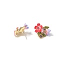 Monet Garden Series Light Blue Pink Sunny Flower Enamel Ring